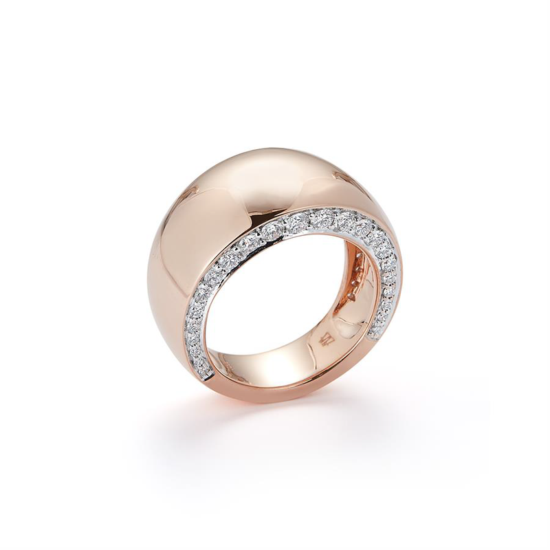 Lytton Ring with White Rhodium Diamond Edges