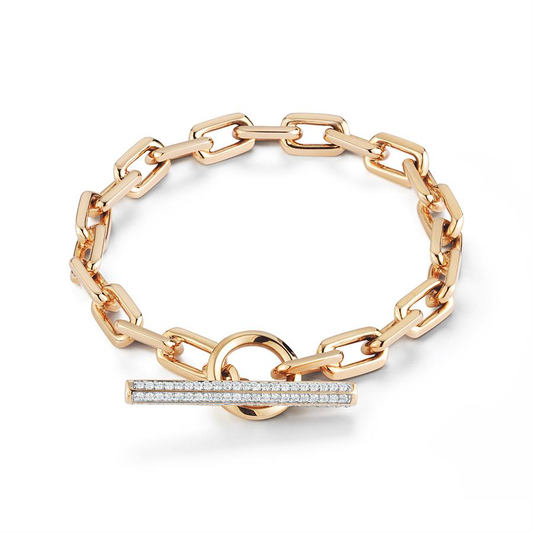 Saxon Diamond Chain Link Toggle Bracelet