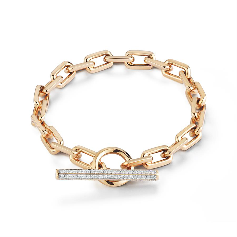 Saxon Diamond Chain Link Toggle Bracelet