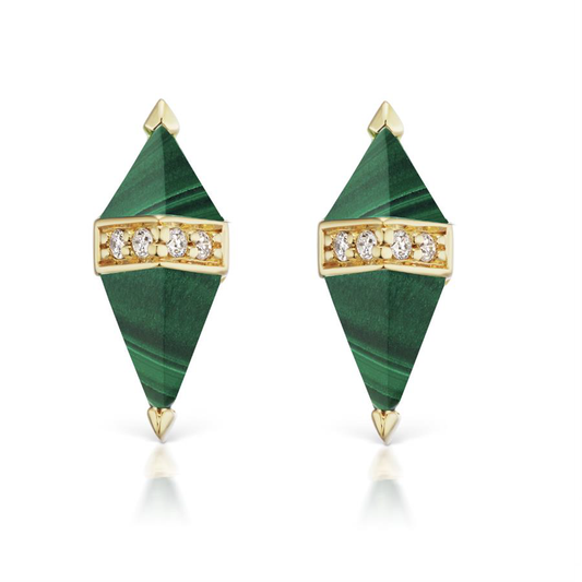 Pietra Malachite Studs