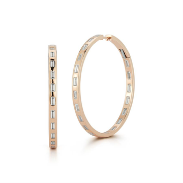 Ottoline Diamond Baguette Round Hoops