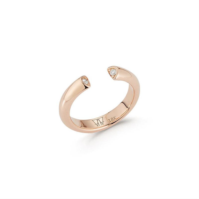Thoby Rose Gold and Diamond Tubular Ring
