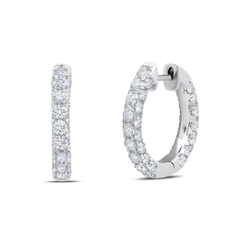Diamond Three Sided Hoop Earrings