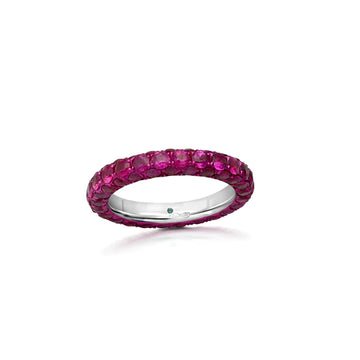 Ruby 3 Sided Band Ring - Red Rhodium