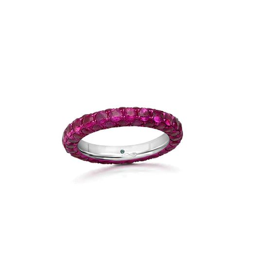 Ruby 3 Sided Band Ring - Red Rhodium