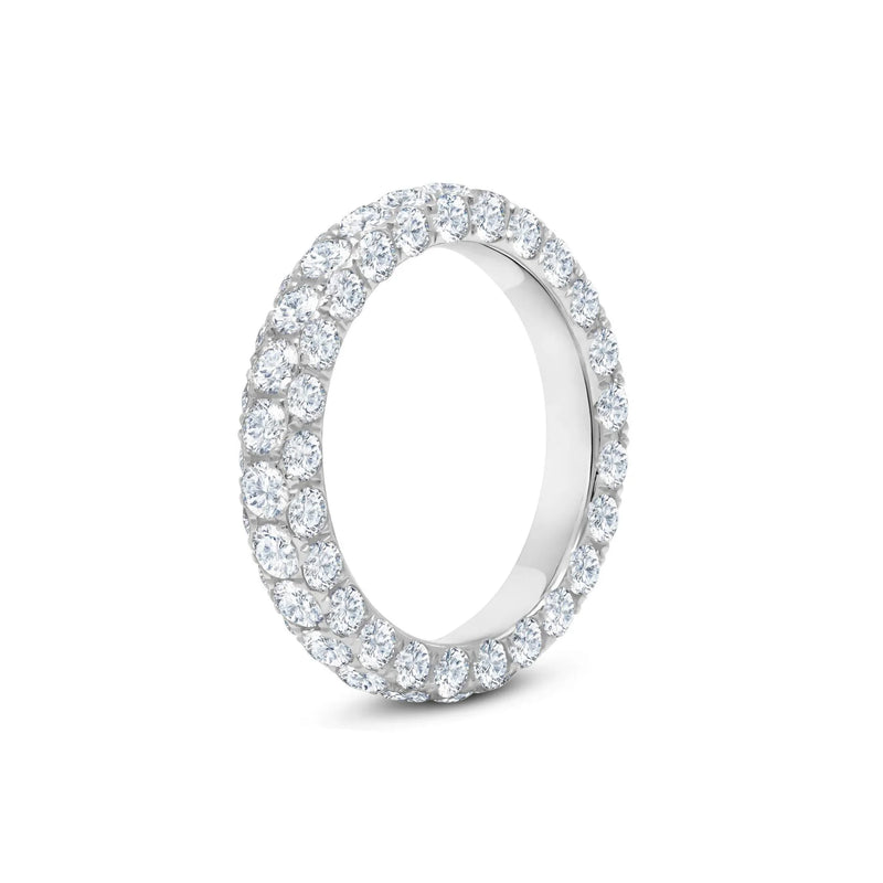 4 Carat Diamond 3 Sided Band Ring, White