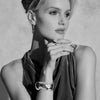 Wide Wave Bangle with Burnished Diamonds