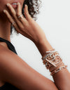 Saxon Rose Gold Double Diamond Link Bracelet