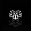Dame Classic Tri-Link Ring with Diamond Bridges