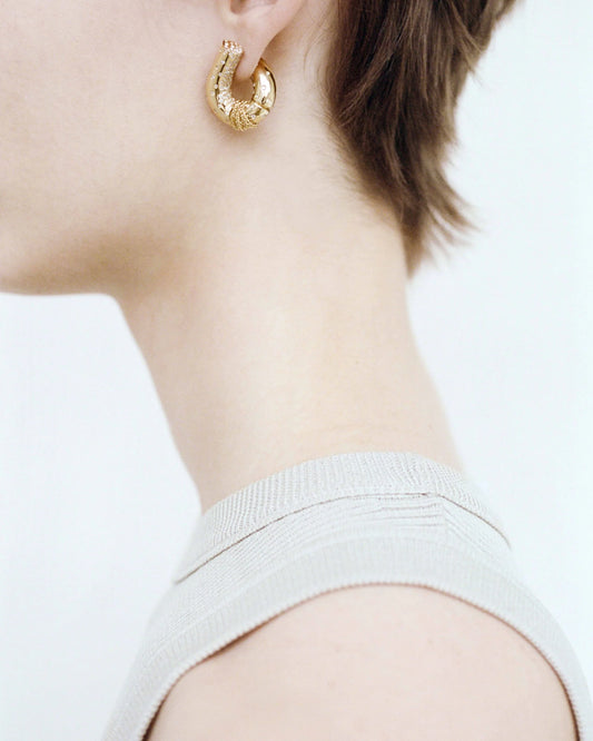 Inverted Earring - Paved with Diamonds