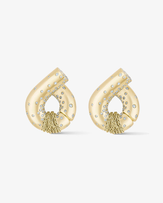 Inverted Earring - Paved with Diamonds