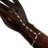 1 Diamond + Hammered Marquise Finger Bracelet