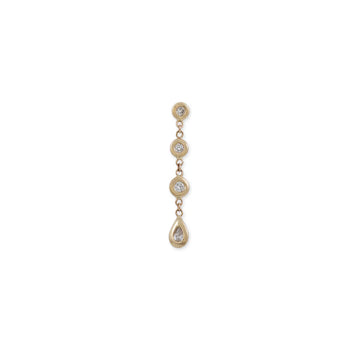 3 + 1 Teardrop Diamond Drop Stud Earring
