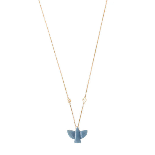 Baby Blue Opal Thunderbird Necklace