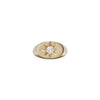 Diamond Starburst Oval Signet Ring