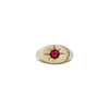 Pink Sapphire Starburst Oval Signet Ring
