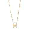 Small Pave Teardrop Diamond Center Butterfly Necklace