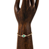 Pave Emerald Center Eye Diamond Smooth Bar Bracelet