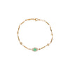 Pave Emerald Center Eye Diamond Smooth Bar Bracelet