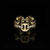 Dame Classic Tri-Link Ring with Diamond Bridges