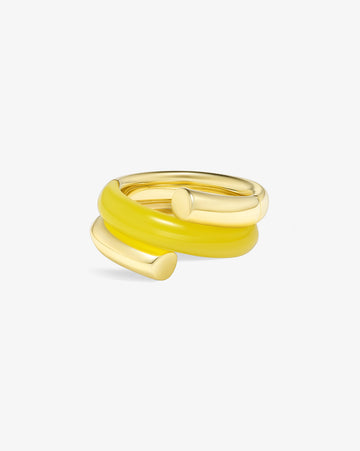 Oera Ring Yellow Agate Coil Version