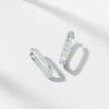 18k White Gold Jumbo Saxon Link Baguette Diamond Earrings