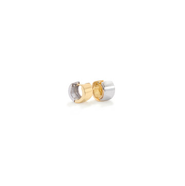 Akida Huggie Earrings in Yellow and White Gold