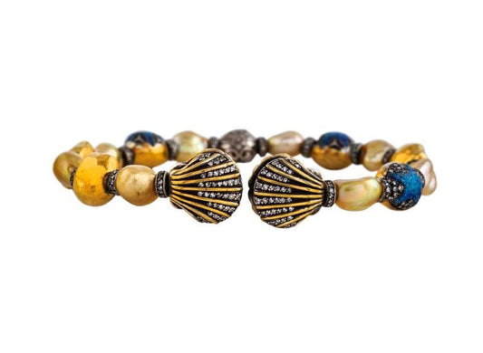Golden Pearl Cuff Bracelet