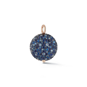 OC x WF Large Blue Sapphire and Rose Gold Pebble Locket