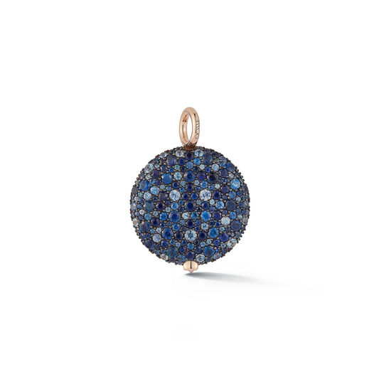OC x WF Large Blue Sapphire and Rose Gold Pebble Locket