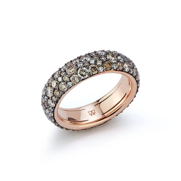 OC x WF 18K Rose Gold Champagne Diamond Band Ring