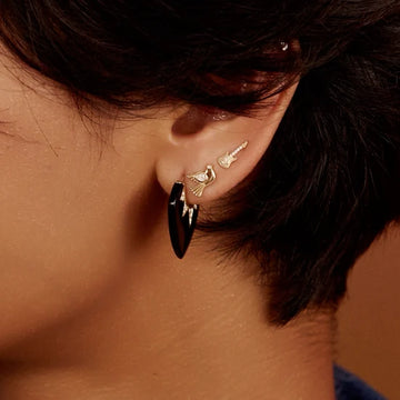 Classic Black Onyx Guitar Pick Earrings