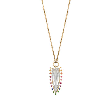 Daystar Dagger Rainbow Sapphire Necklace