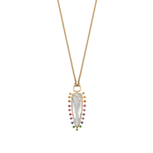Daystar Dagger Rainbow Sapphire Necklace
