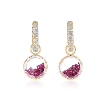 Core Gala Huggie Earrings Ruby
