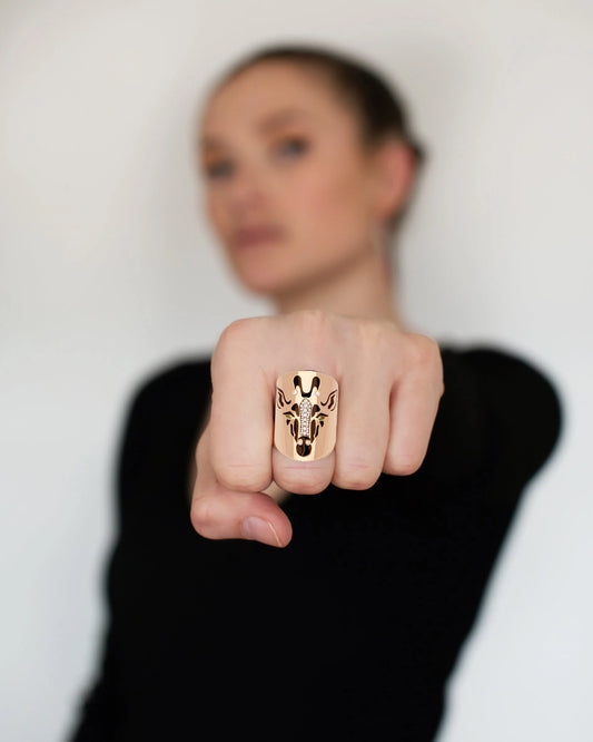 Rose Gold Giraffe Ring