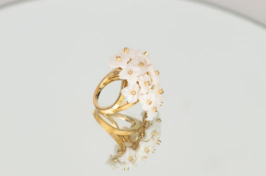 Mother of Pearl Flower Ring