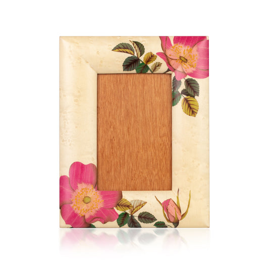 Pink Rose Marquetry Picture Frame