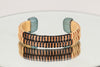 Blue Marquetry Rattan Cuff Bracelet