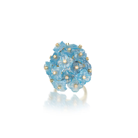 Chalcedony Flower Ring