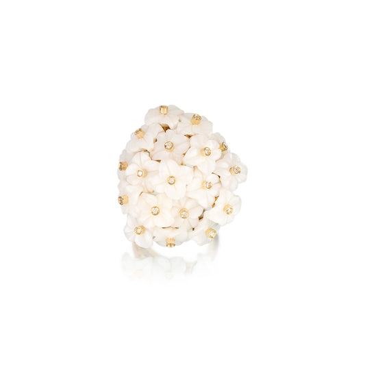 Mother of Pearl Flower Ring