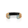 Blue Marquetry Rattan Cuff Bracelet
