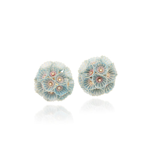 Blue & Lilac Horse Mane Diamond Earrings