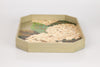 Hydrangea Marquetry Tray with Green Background