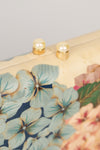Hydrangea Golden Pearl Marquetry Clutch