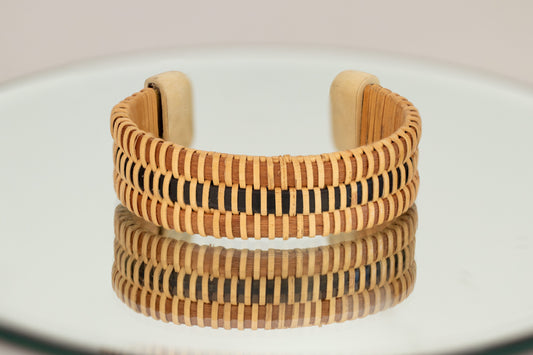 Marquetry Rattan Cuff Bracelet