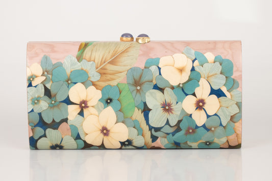 Hydrangea Chalcedony Marquetry Clutch