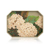 Hydrangea Marquetry Tray with Green Background