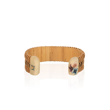 Marquetry Rattan Cuff Bracelet