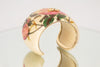 Pink Rose Marquetry Cuff Bracelet